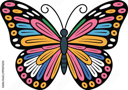 Colorful Butterfly Vector – Vibrant Gradient Wings Illustration