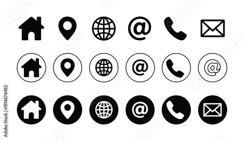 Web icon set, website set icons collection with interface and navigation symbols, homepage, menu, link and browser elements, clean modern flat vector illustration for digital design.