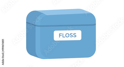 A blue dental floss container.