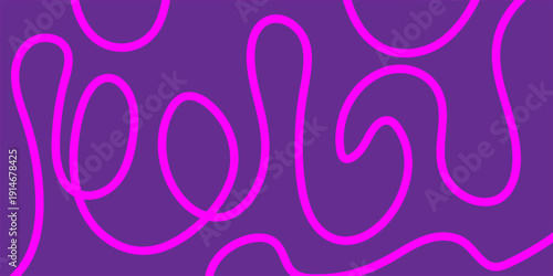 Vibrant purple background with neon pink squiggly lines