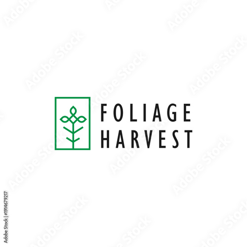 Modern Square geometric Leaf, green logo
