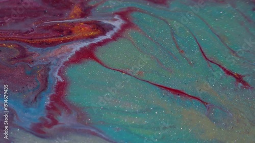 Wallpaper Mural Shimmer ink. Sparkling fluid mix. Defocused red blue orange colorful shiny water marble texture spill on abstract art bokeh background. Torontodigital.ca