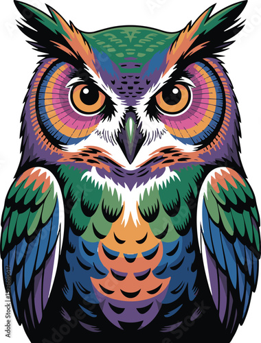 Colorful Eagle Head Vector – Gradient Bird Illustration”