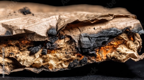 Burnt Corrugated Paper Texture