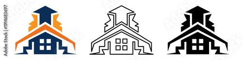 Real estate house home building property icon vector illustration design