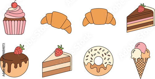 Assorted Sweet Treats and Desserts Collection.