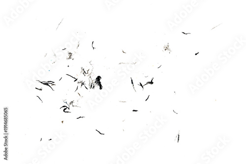 Wallpaper Mural Black eraser scrap, shavings pattern isolated on white background, top view, clipping path	 Torontodigital.ca