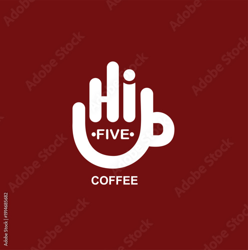 Hifive coffeeshop logo vector design