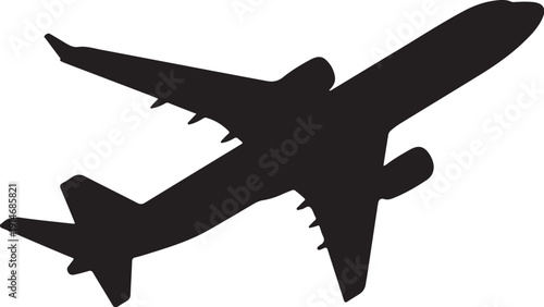 Black silhouette of two airplanes flying in opposite directions