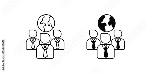 Citizen set icon with white background vector stock illustration