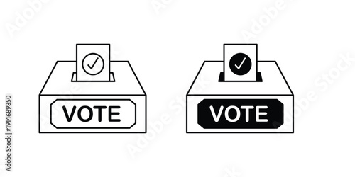 Ballot set icon with white background vector stock illustration