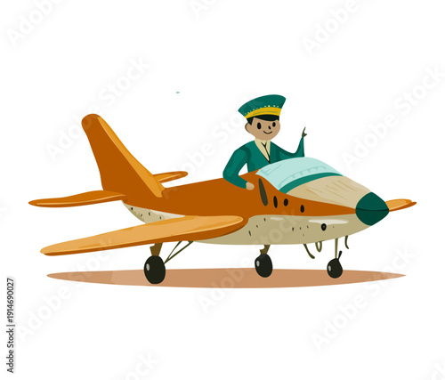 Small light aircraft flying through the sky with a professional pilot in the cockpit for private transportation