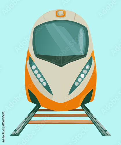 Modern bullet train for rapid intercity transit and efficient public transport with aerodynamic green design for transportation