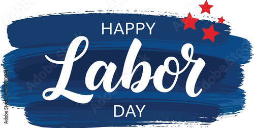 Happy labor day greeting with red stars
