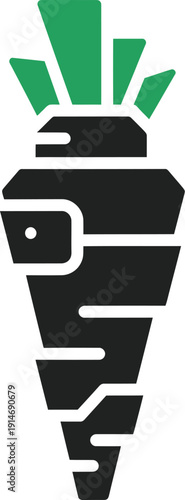 International Carrot Day Geometric Block Carrot One Color Solid Abstract Nutrition Vector Icon