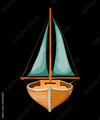 Classic sailing ship with a wooden hull for ocean exploration and historical marine journeys for transportation