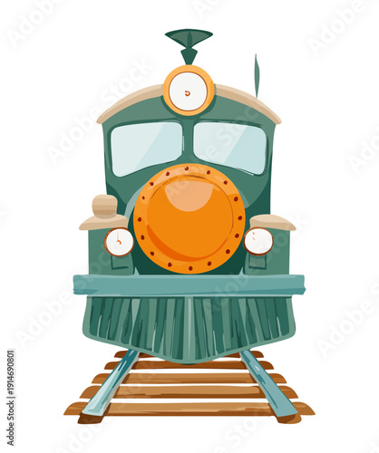 Classic steam locomotive for historical rail travel and museum heritage exhibitions with intricate metal transportation