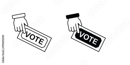 Vote set icon with white background vector stock illustration