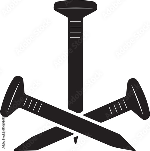 Religious symbol with three nails representing crucifixion christian faith vector graphic silhouette