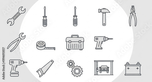 Collection of various hand and power tools for repair and construction.