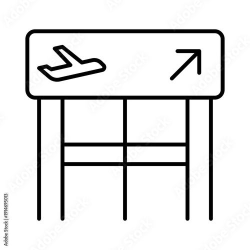 Boarding Gate Line Icon