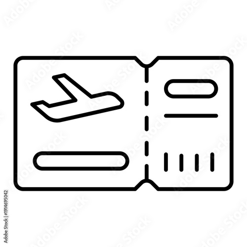 Boarding Pass Ticket Line Icon