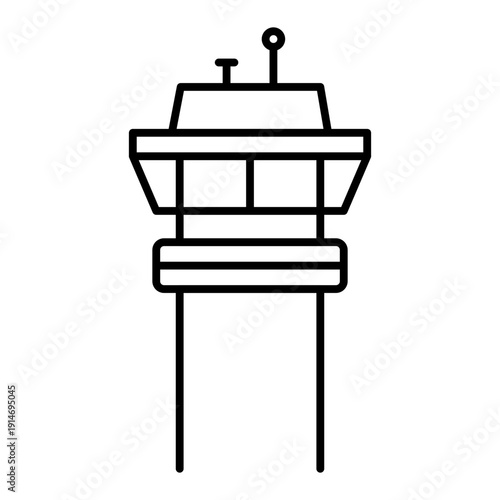 Air Traffic Control Tower Line Icon