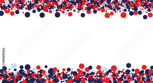 Vibrant red blue and white balloons border design