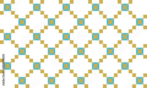 vintage green and yellow flower block arrange in diamond patchwork repeat seamless style design for fabric print or t-shirt paint or backdrop wall