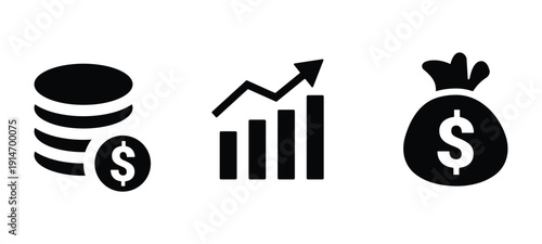 Financial growth and investment icons