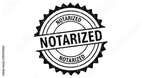 Grunge black rubber stamp icon indicating official document verification and legal affirmation