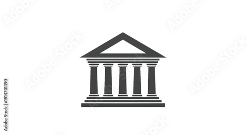 Simple stylized icon representing classical architecture for finance or government institutions