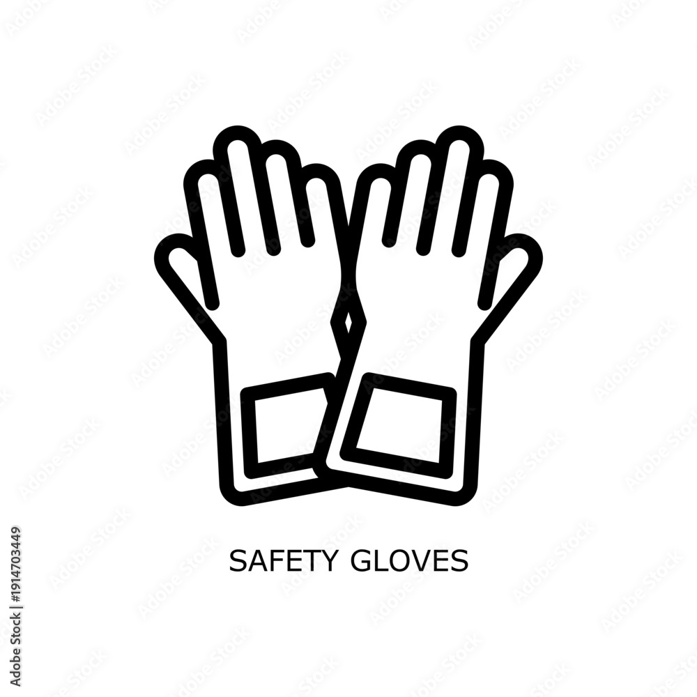 Obraz premium Safety Gloves Workplace Safety and Environmental Protection Outline