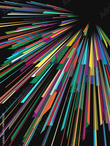 High-speed digital information flow. Digital data converted into a light beam. Dynamic streams of light.