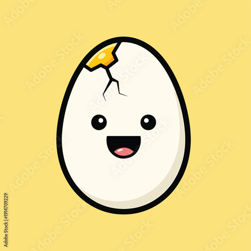 Cracked Egg with Smiling Face