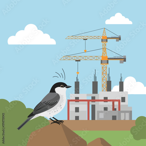 Bird Watching Construction Site