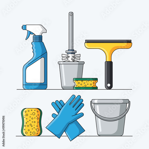 Cleaning Supplies on Shelf
