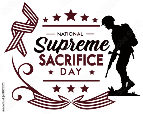 NATIONAL SUPREME SACRIFICE DAY vector illustration isolated on white background