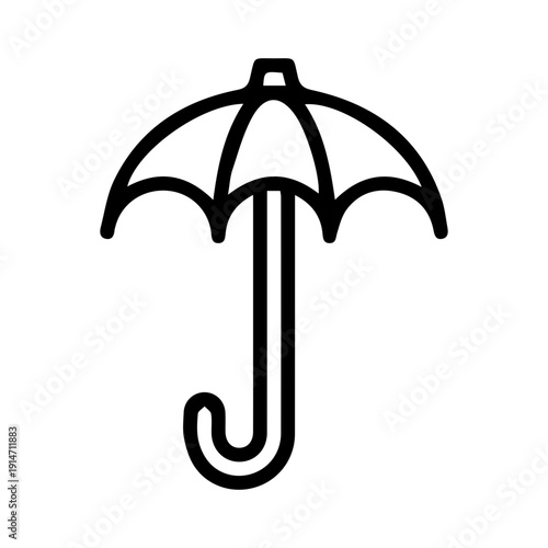 Simple Umbrella Outline Icon