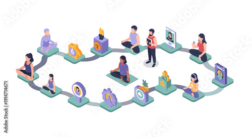 A serene yoga practice evokes calmness and focus, perfect for wellness content.