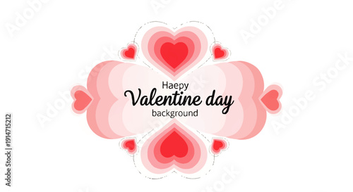 Elegant heart-shaped layered graphic design for a loving holiday celebration, perfect as a romantic greeting or decorative element on various projects