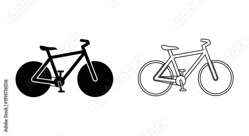 Bicycle illustration, bike design, cycling art, simple bicycle drawing, two bikes sketch Vector