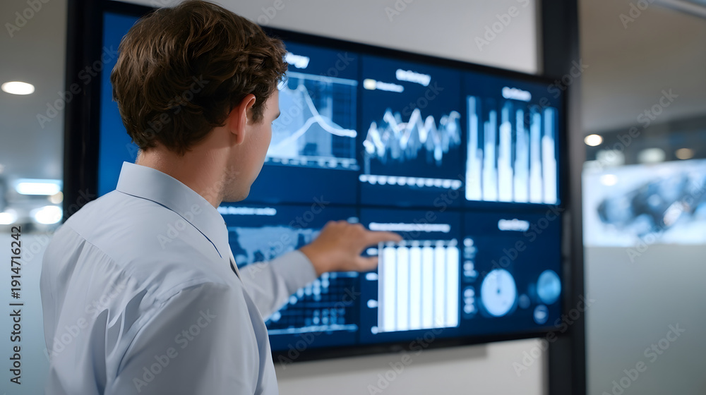 Obraz premium Business Presentation with Data Dashboard