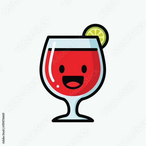 Cocktail Glass with Lime