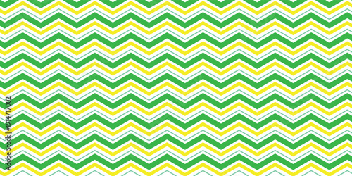 simple abstract nion, light nion and yellow colour diagonal zig zag line pattern on white background.