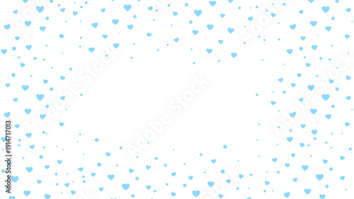 爽やかでロマンチックなハートフレーム背景　白