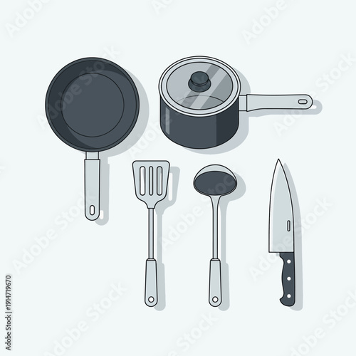 Kitchen Utensils and Cookware Set