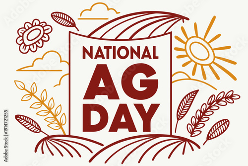 Agriculture Day Vector, Farming, Crops, and Agricultural Celebration Illustration