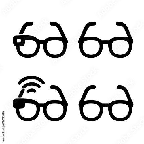 Smart and modern: iconic eyewear symbols with technology integration