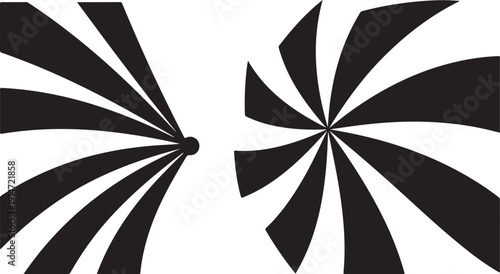 Abstract black and white geometric shapes design element